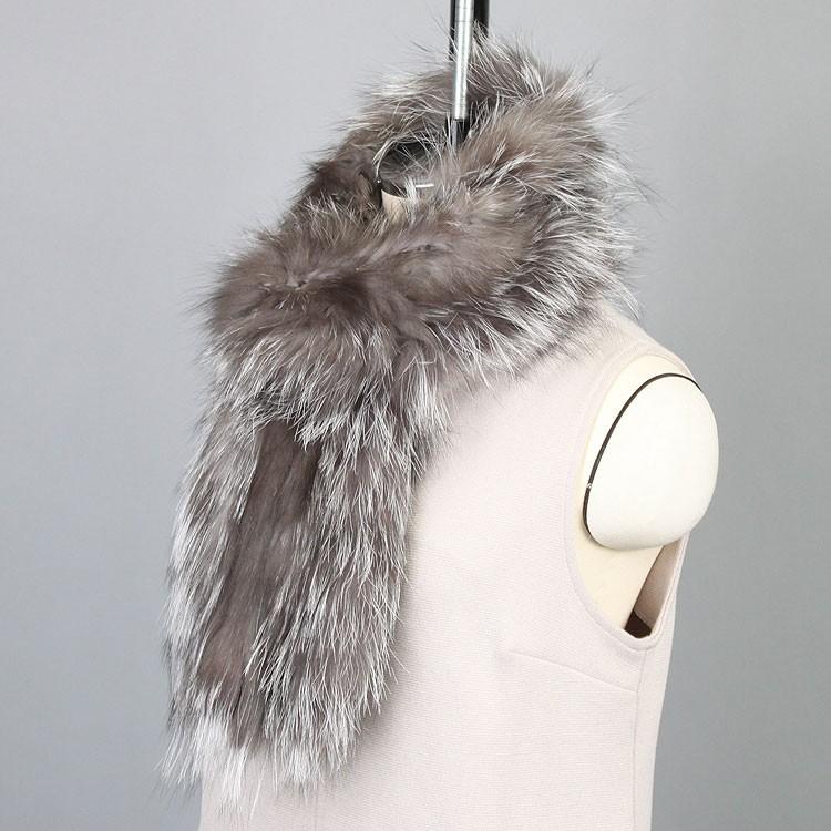 【新品 ファーマフラー】シルバーフォックス【ナチュラル】 シルバーフォックス ファー マフラー ナチュラル : エルベート