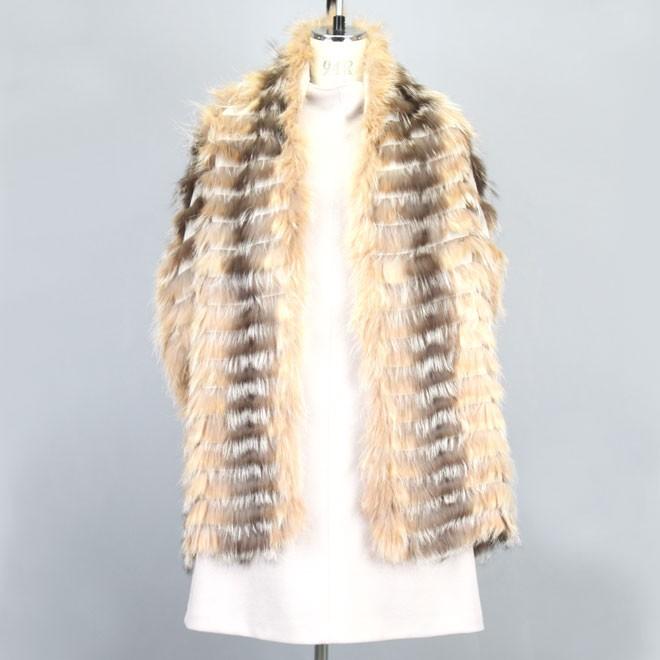 シフォン シルバーフォックス ファー ストール ナチュラル ベージュ