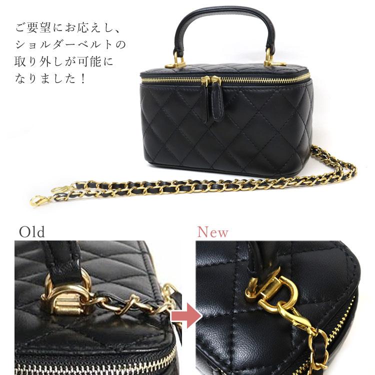 本革 キルティング ミニバッグ パーティバッグ ブラック 羊革 BOX型