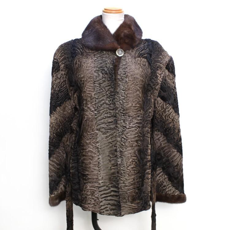 スワカラ ファー ジャケット ダークブラウン カラクル ラム 爆買