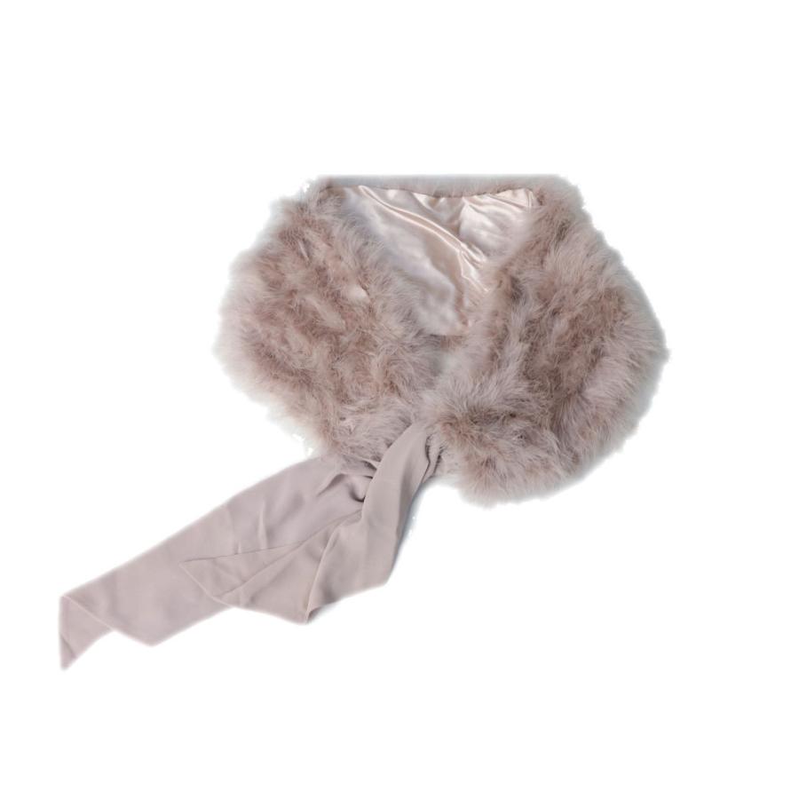 マラボー フェザー 羽根 シフォン ケープ ストール ショール