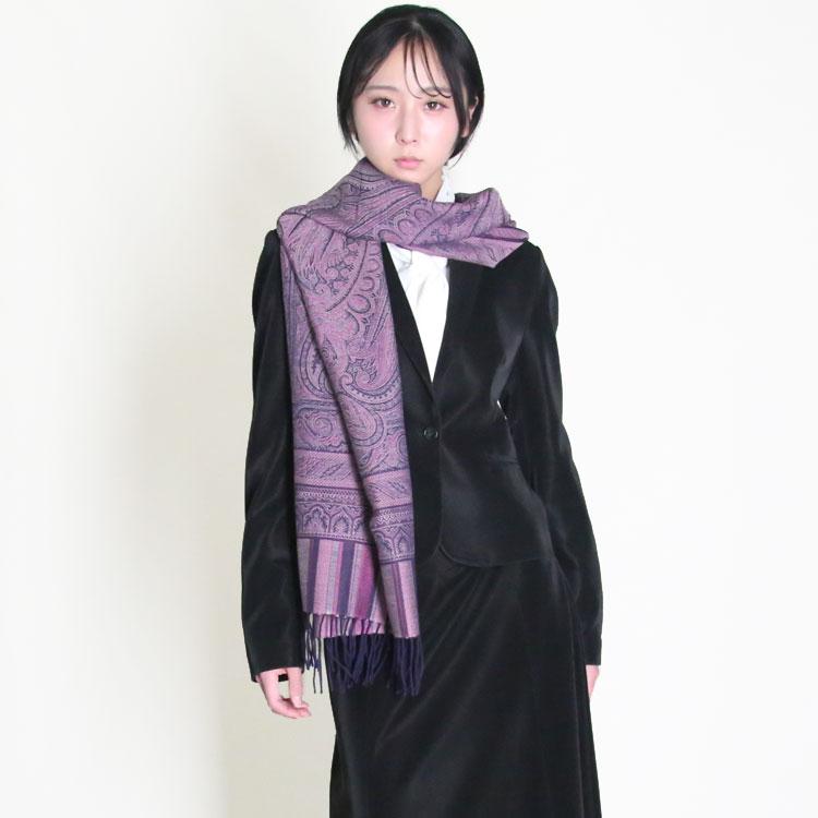ストール シルク 日本製 ジャガード 大判ストール ウール ショール