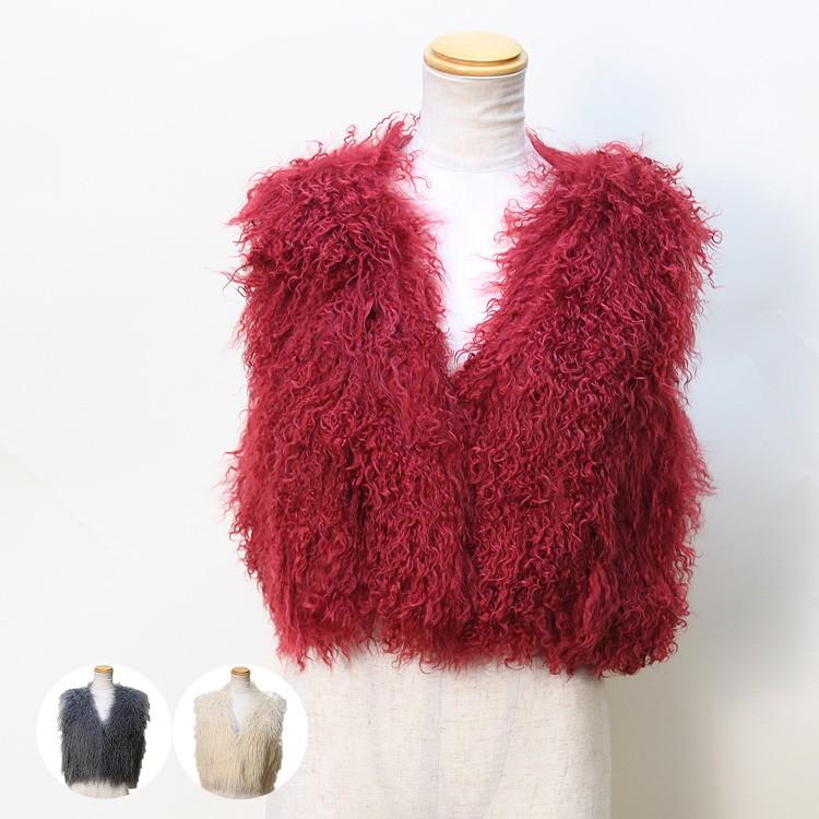 ベビーチベットラム ・ ポリエステル ファー ベスト レディース : エル