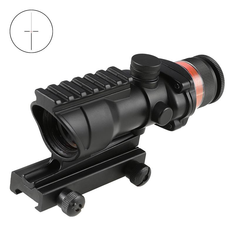 BIGDRAGON Trijicon ACOGスタイル 4X32 集光式レッドドットスコープ (トップレール搭載)  ブラック BK Black 20mmレール 4倍固定｜hercules-gear