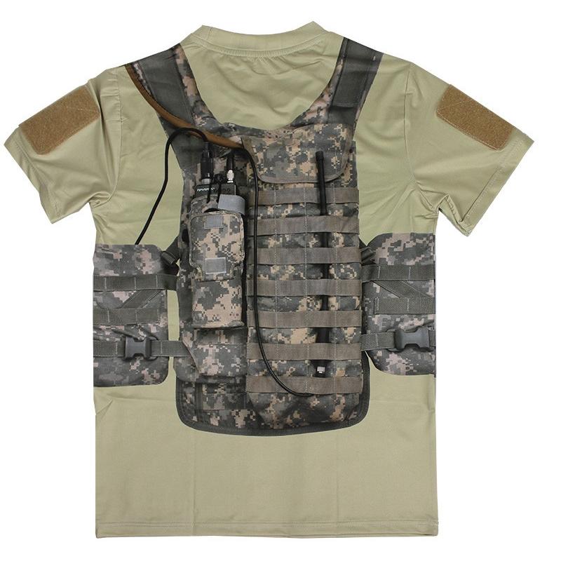 プレートキャリア プリントTシャツ ACU/KHAKI XS : ミリタリーショップ