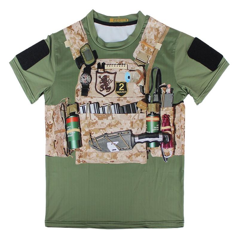 プレートキャリア プリントTシャツ AOR1/OD : ミリタリー
