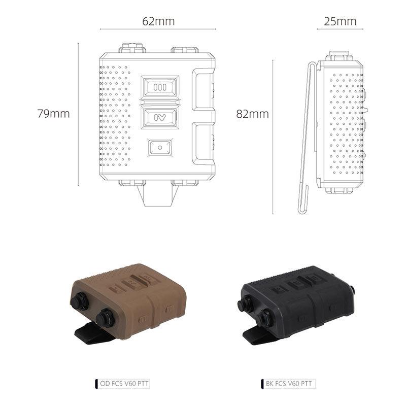 FCS V60 PTTスイッチ (別売AMPヘッドセット対応) DE : ミリタリー