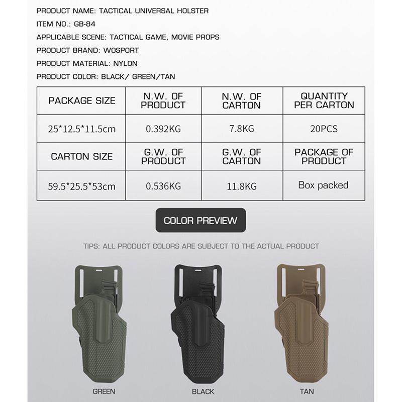 WoSporT BLACKHAWK OMNIVOREタイプ マルチフィット ホルスター＆QLS