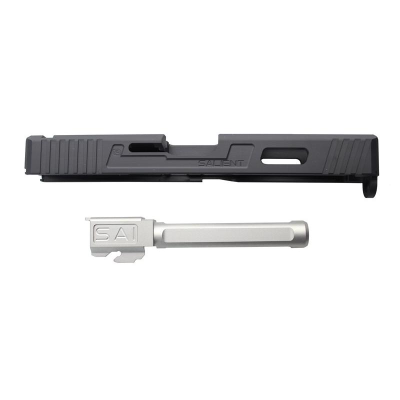 Guns Modify SAIタイプ CNCアルミスライド/4 Fluted Silverバレルセット 東京マルイG17対応の画像