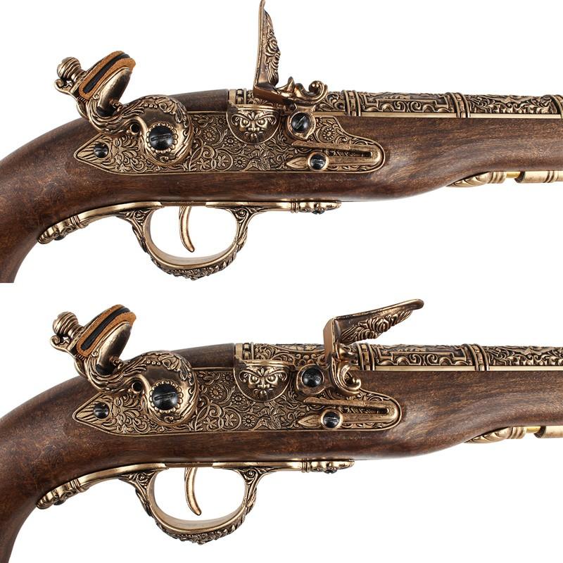 HFC フリントロックピストル Gold (HFC134a対応/フェイクウッド仕様