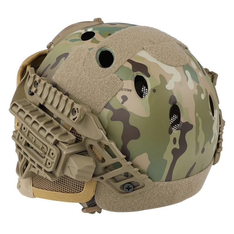 WoSporT タクティカルヘルメット メッシュマスク付 TAN : ミリタリー