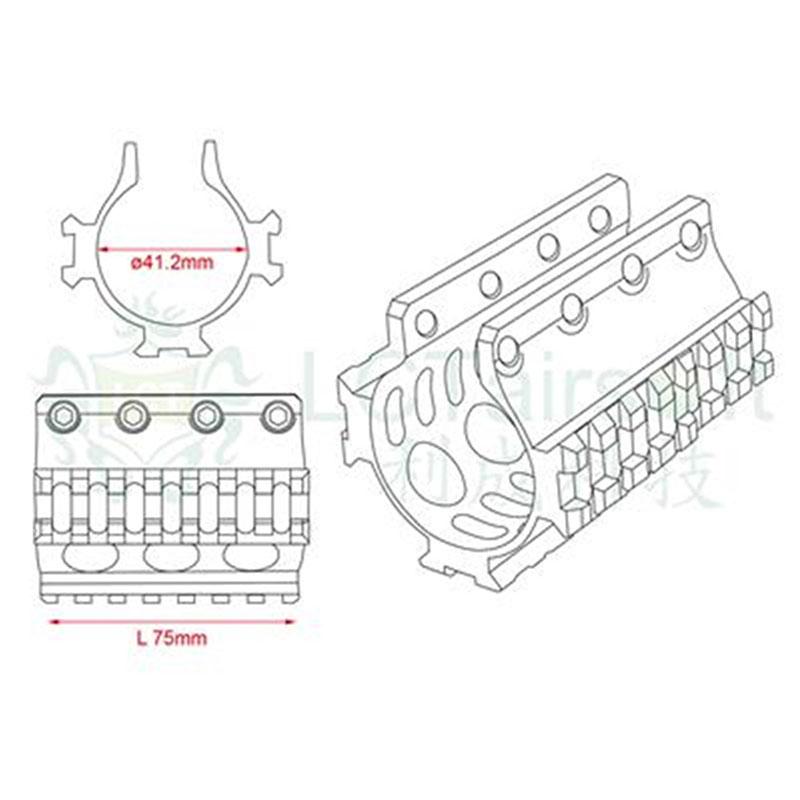 LCT AS VAL/VSS Vintorez対応 75mmサイレンサーレール : ミリタリー