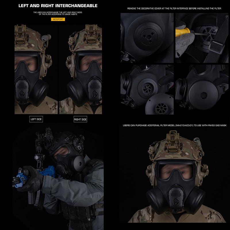 MCU Mサイズ ガスマスク WoSporT AVON タイプ FM-53 ダミー ガスマスク マイク 電動