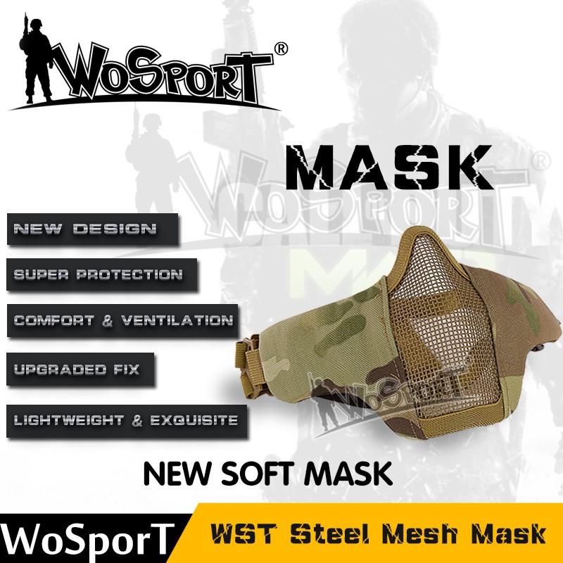 WoSporT スチールハーフメッシュマスク TAN : ミリタリーショップ