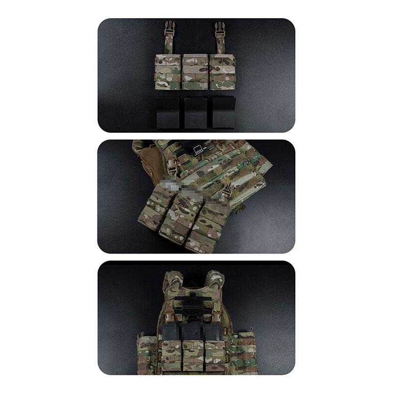 WoSporT esstacタイプ 5.56 トリプルマガジンポーチフロントパネル ミディアム BK|hercules-gear|07