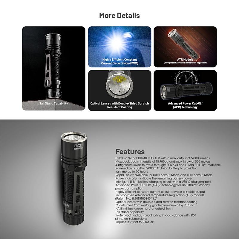 NITECORE(ナイトコア) EDC35 タクティカル フラッシュライト 最大5000