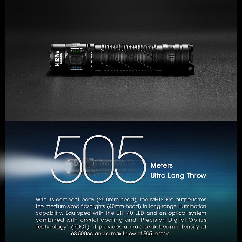 NITECORE(ナイトコア) MH12 Pro フラッシュライト 最大3300ルーメン