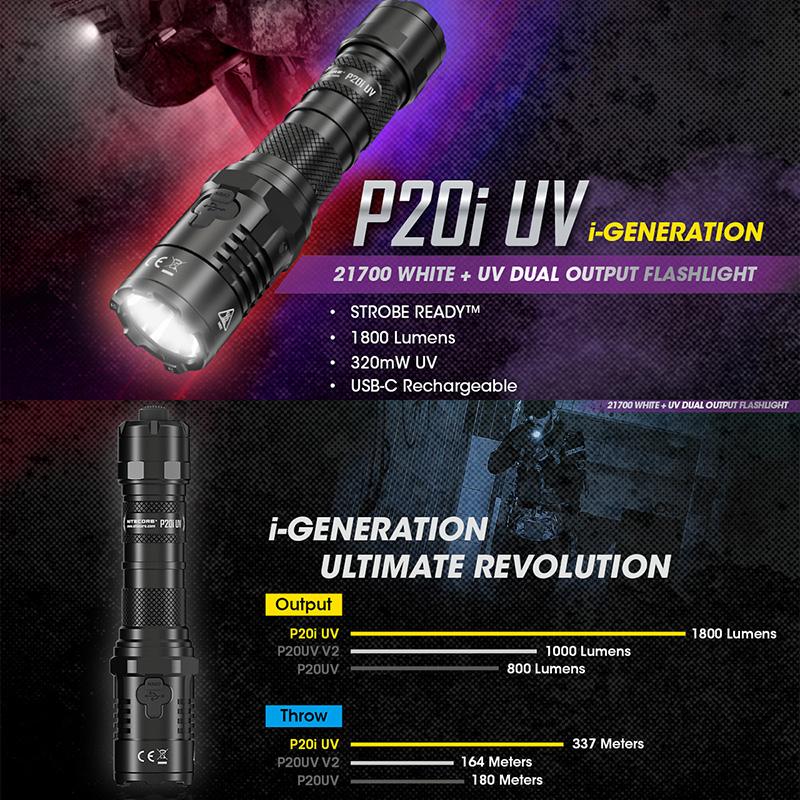 NITECORE(ナイトコア) P20i UV ホワイト＋UV デュアル出力 フラッシュ
