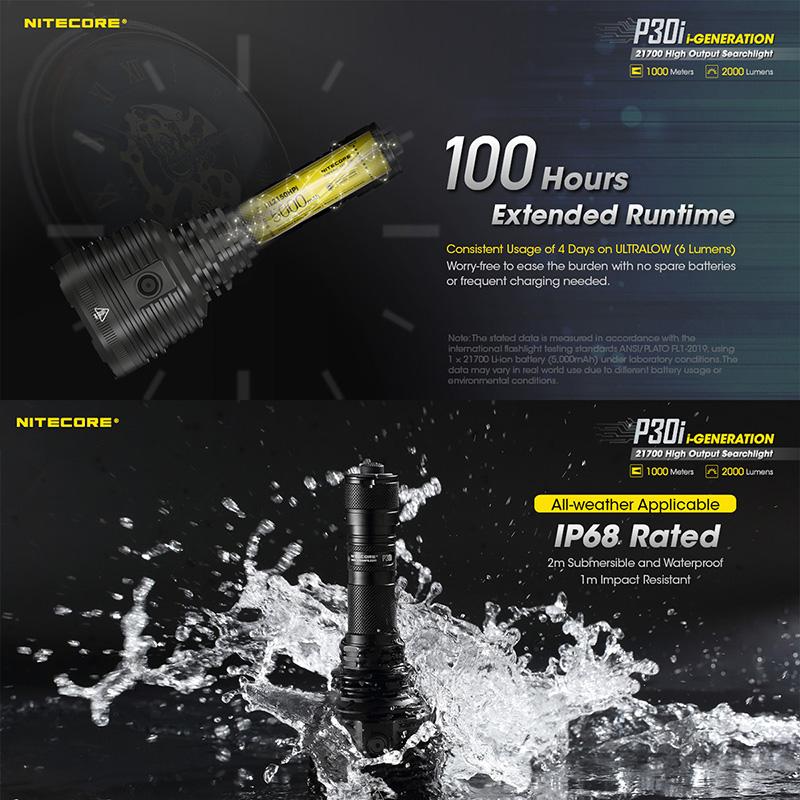 NITECORE(ナイトコア) P30i 高出力 サーチライト 最大2000ルーメン/1000m照射 Type-C 充電_10