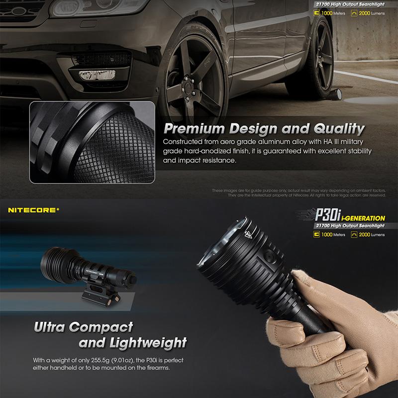 NITECORE(ナイトコア) P30i 高出力 サーチライト 最大2000ルーメン/1000m照射 Type-C 充電_11