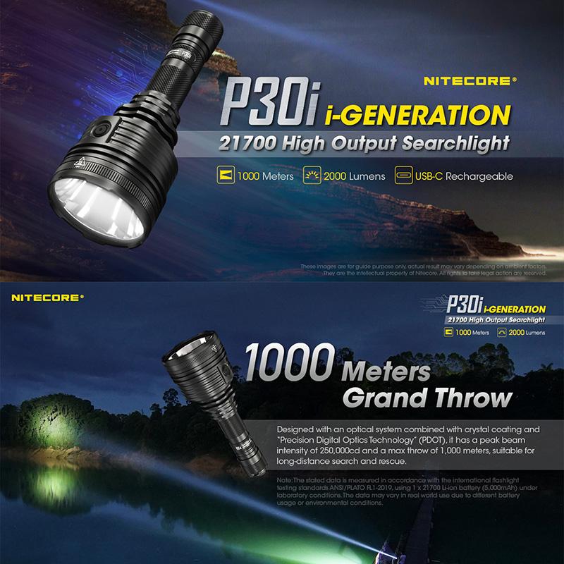 NITECORE(ナイトコア) P30i 高出力 サーチライト 最大2000ルーメン/1000m照射 Type-C 充電_7