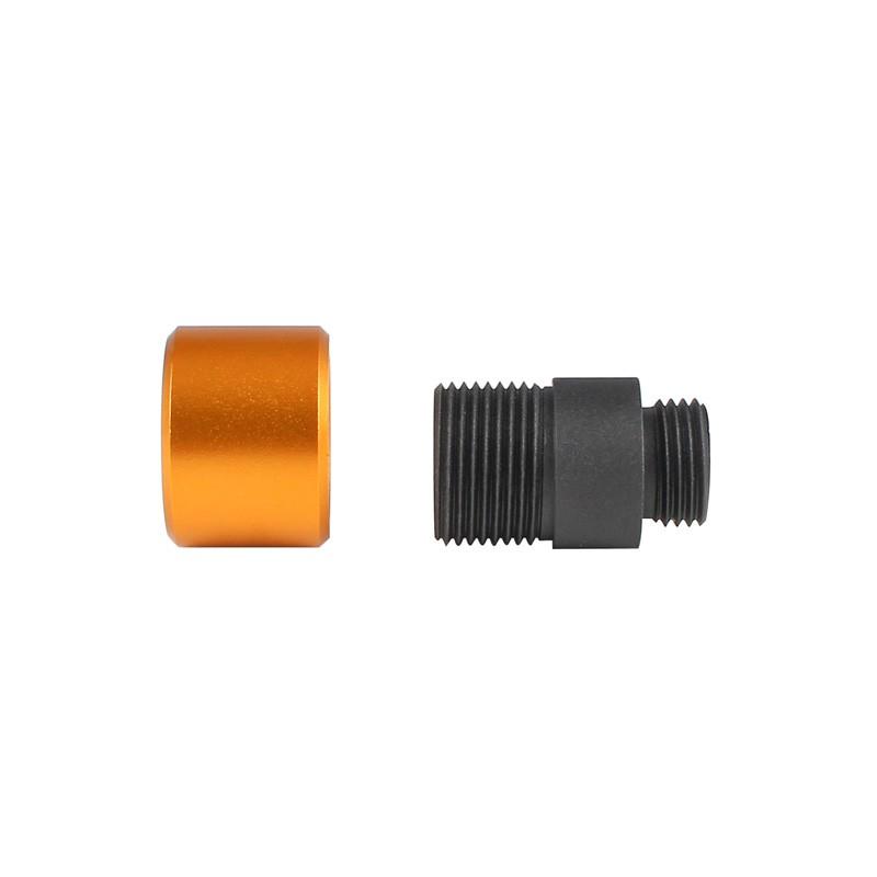 SLONG Airsoft WE ガスハンドガン用マズルアダプター Gold (11mm+→14mm-/マズルプロテクター付属)|hercules-gear|02