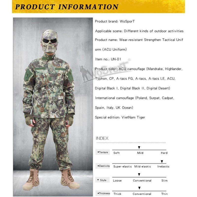 WoSporT BDU 迷彩服上下セット (ブーニーハット付属) 2XLサイズ/Olive 