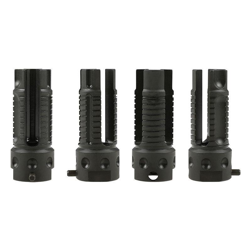 AACタイプ サプレッサー 14mm逆ネジ Zparts KAC QDCタイプ 3-Prongスチールフラッシュサプレッサー (14mm逆