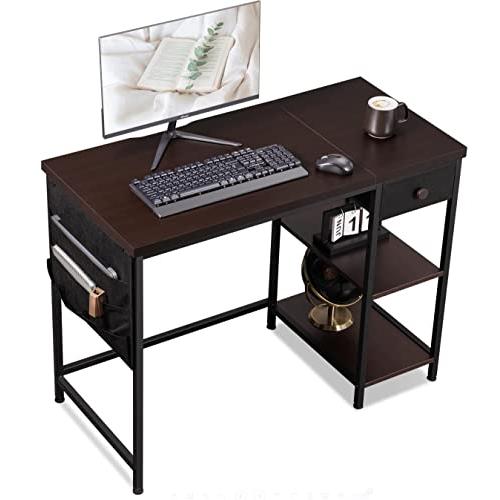 YeTom pc パソコンデスク 幅100cm×奥行48cm 布製引き出し つくえ