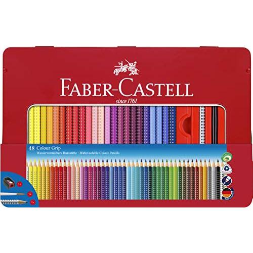 ファーバーカステル カラーグリップ水彩色鉛筆 48色(缶入) アクセサリー付 112448 | 