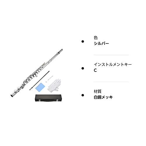 Amazon | Enhong フルート 16穴 Cキー 白銅ニッケルメッキ製
