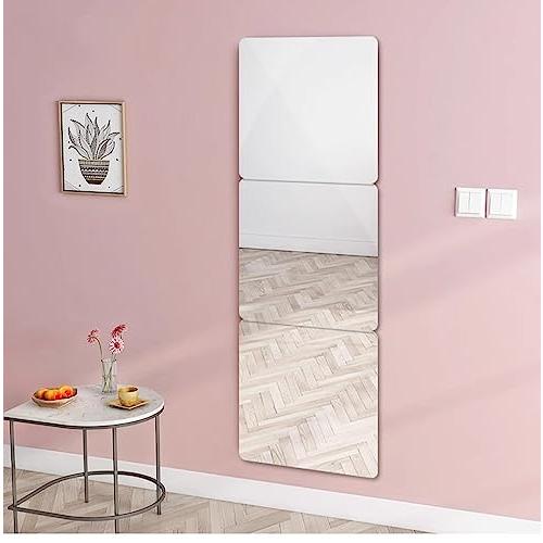 Clapoyis 30cm x 4枚セット 貼る鏡 割れない鏡 粘着性 アクリルミラー