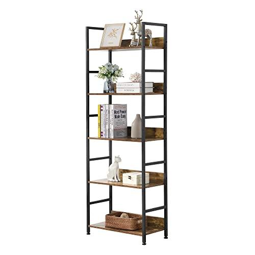 XINYF オープンシェルフ ラック 5段 60×30×171cm(L5段茶色) Amazon｜XINYF オープンシェルフ ラック 5段 幅60奥行30高さ171cm (L-5