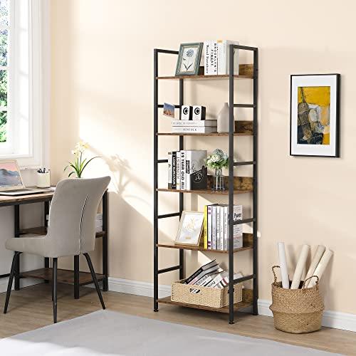 XINYF オープンシェルフ ラック 5段 幅60奥行30高さ171cm (L-5段-茶色