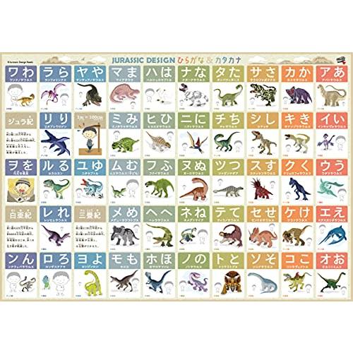 お風呂学習ポスター ひらがな・カタカナ・ABC ((6)恐竜ひらがな