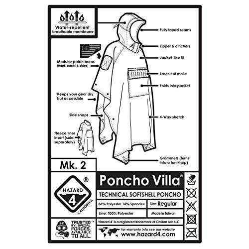 ハザード4 V. 2020 PonchoVilla Softshell Poncho Black free size｜hercules23｜05