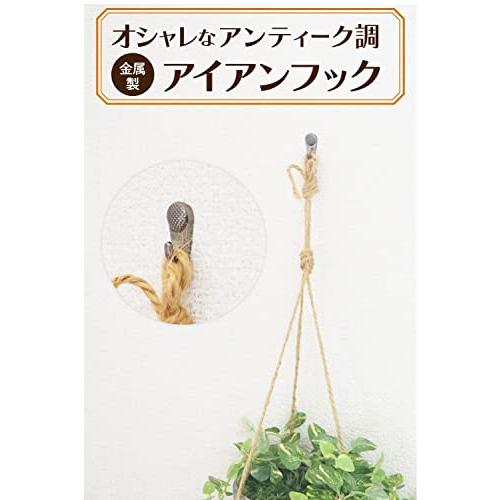 壁掛けフック 金属 賃貸 目立たない 穴 石膏ボード フック 12個 アイアンフック 画鋲 押しピン メタル アンティークブラック |  | 01
