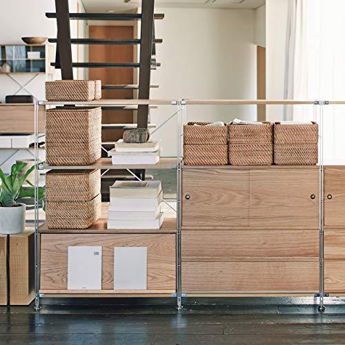 無印　重なるラタン長方形バスケット６点セット 楽天市場】【無印良品 公式】重なるラタン長方形バスケット・中