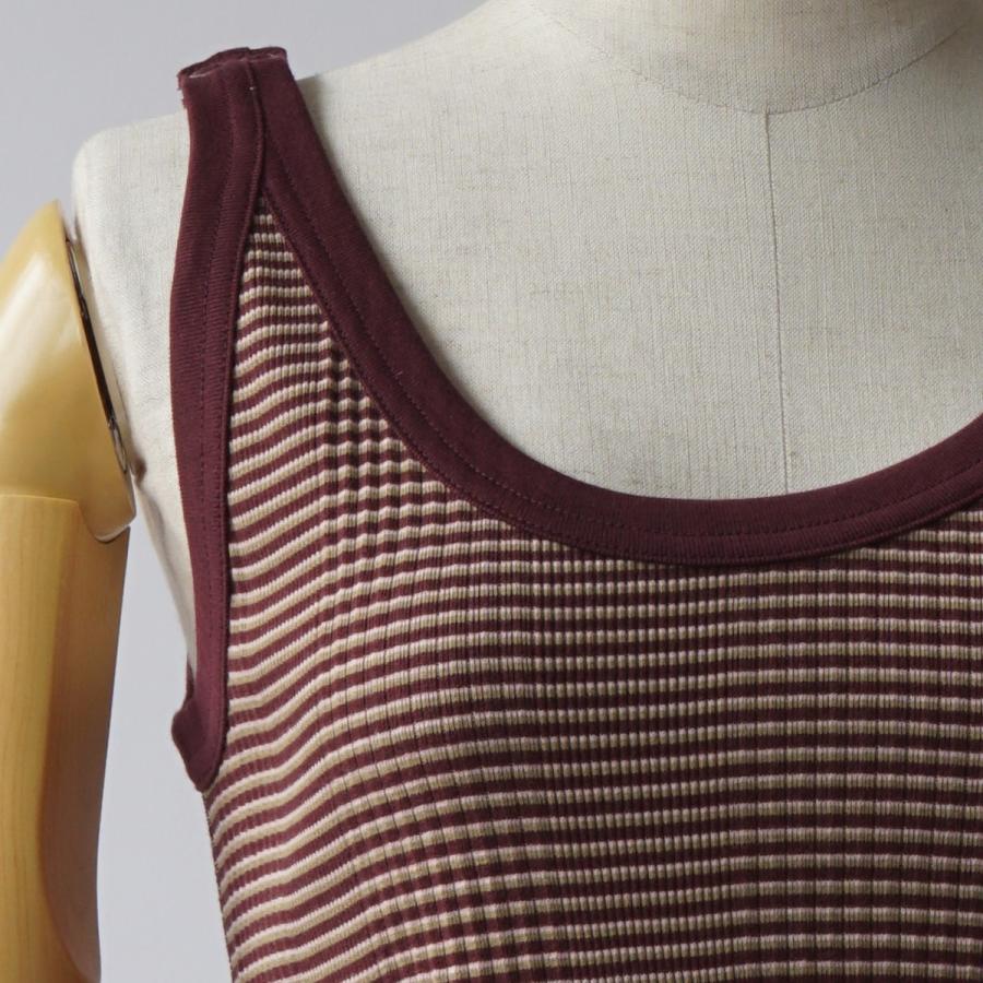 JANE SMITH/ジェーンスミス・Cotton bandom border rib lip down top |  | 03