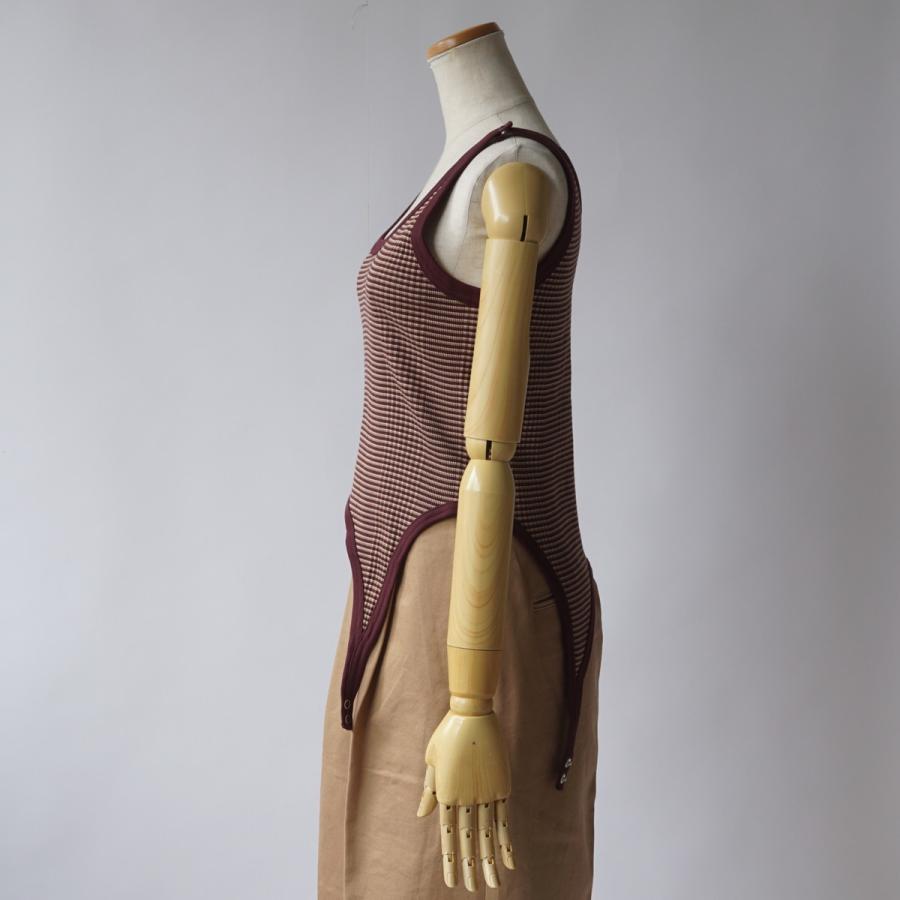 JANE SMITH/ジェーンスミス・Cotton bandom border rib lip down top |  | 05