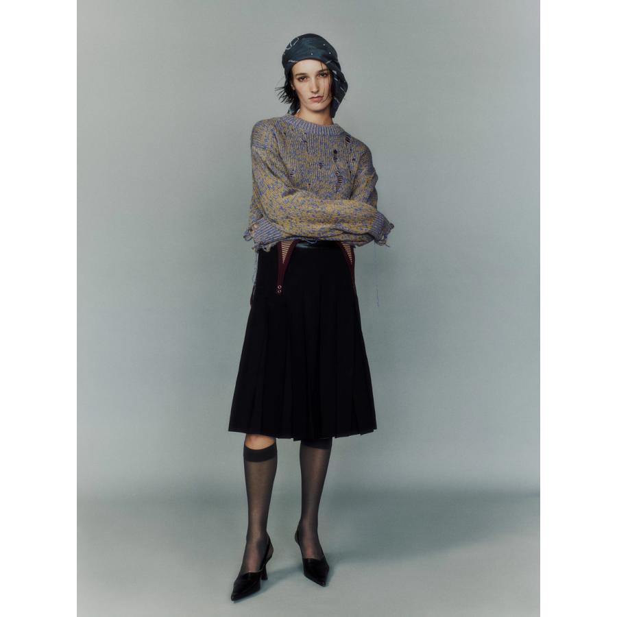 JANE SMITH/ジェーンスミス・Cotton bandom border rib lip down top |  | 09