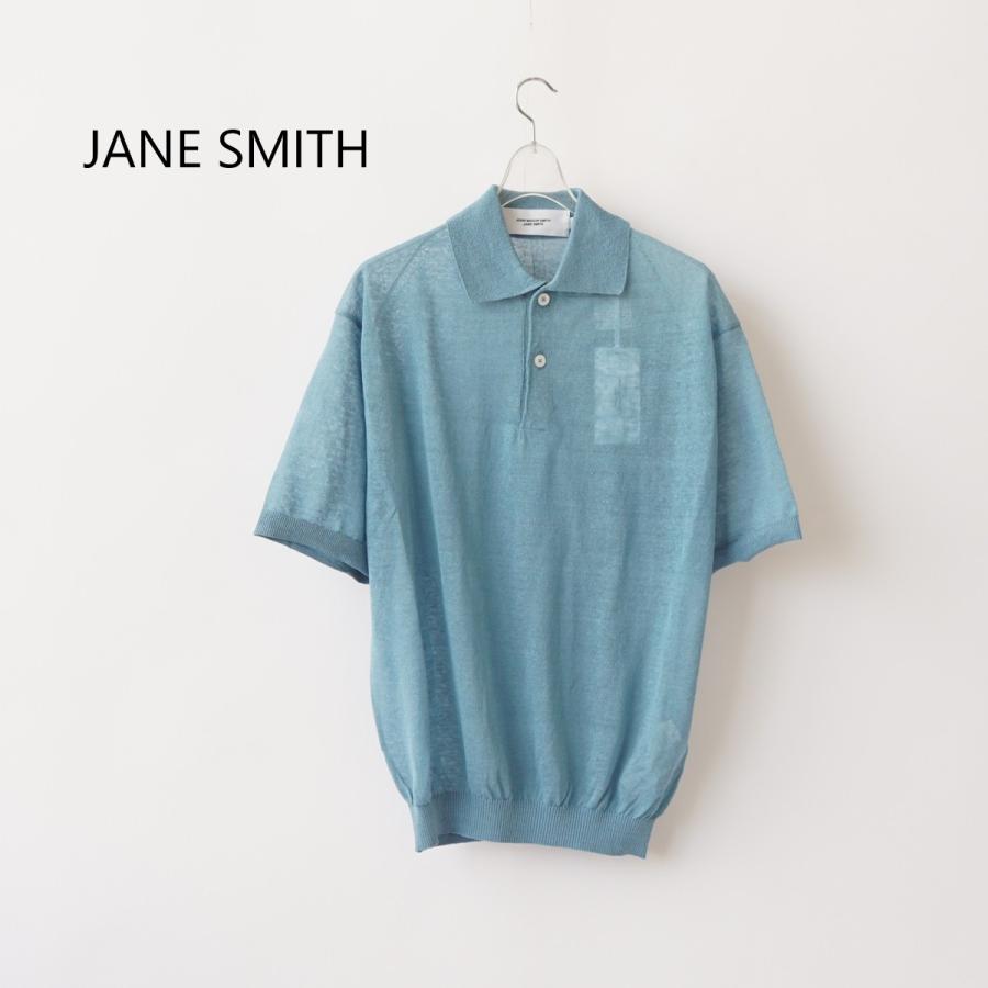 JANE SMITH/ジェーンスミス・16G Linen Nylon Sheer Knit Polo Shirt | 