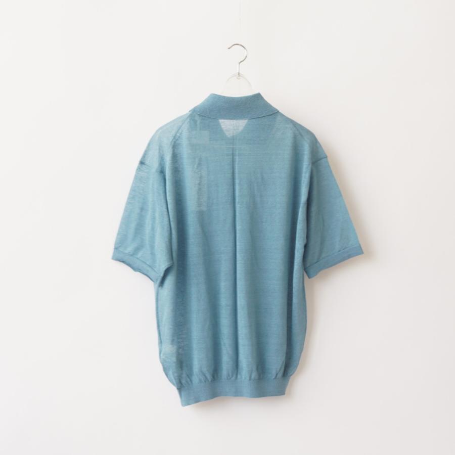 JANE SMITH/ジェーンスミス・16G Linen Nylon Sheer Knit Polo Shirt |  | 01