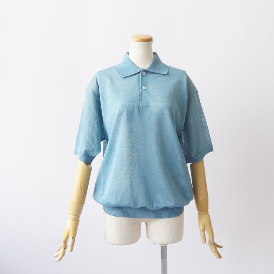 JANE SMITH/ジェーンスミス・16G Linen Nylon Sheer Knit Polo Shirt |  | 02