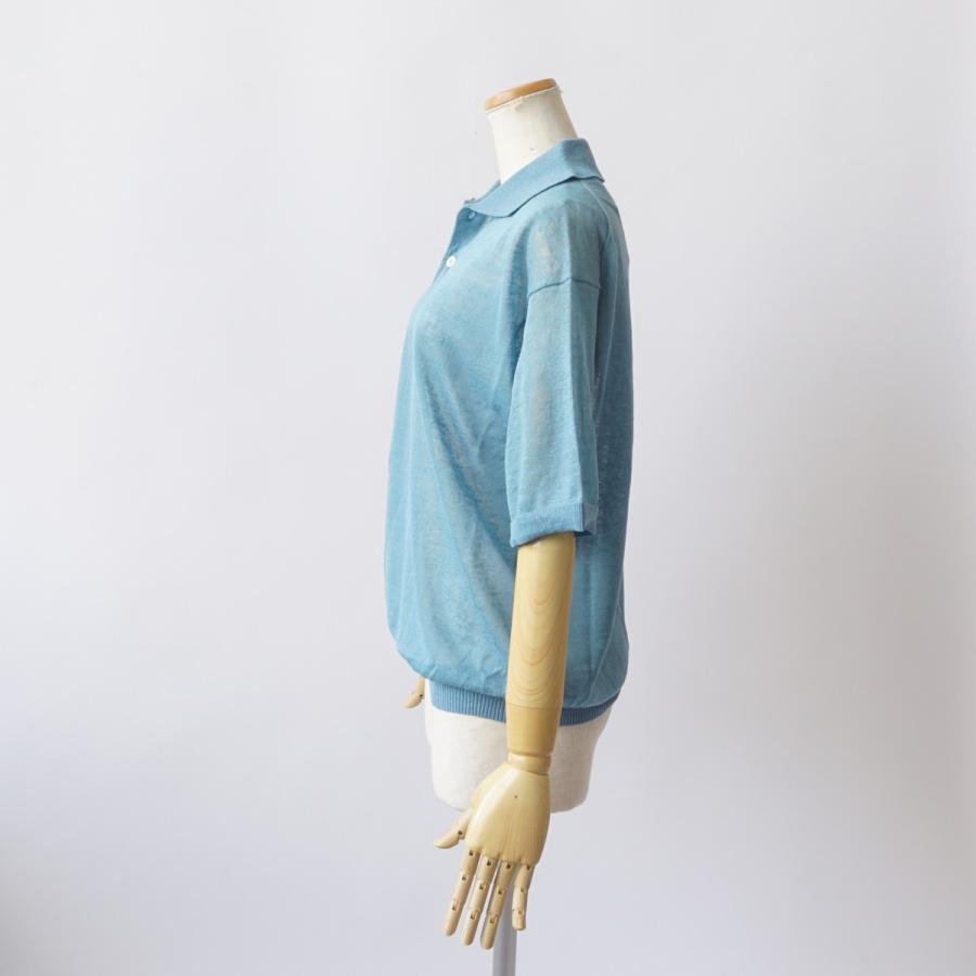 JANE SMITH/ジェーンスミス・16G Linen Nylon Sheer Knit Polo Shirt |  | 04