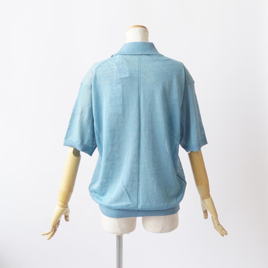 JANE SMITH/ジェーンスミス・16G Linen Nylon Sheer Knit Polo Shirt |  | 05