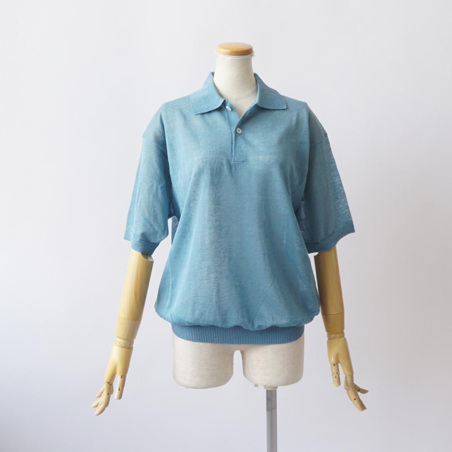 JANE SMITH/ジェーンスミス・16G Linen Nylon Sheer Knit Polo Shirt |  | 09