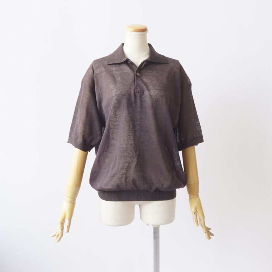 JANE SMITH/ジェーンスミス・16G Linen Nylon Sheer Knit Polo Shirt |  | 10