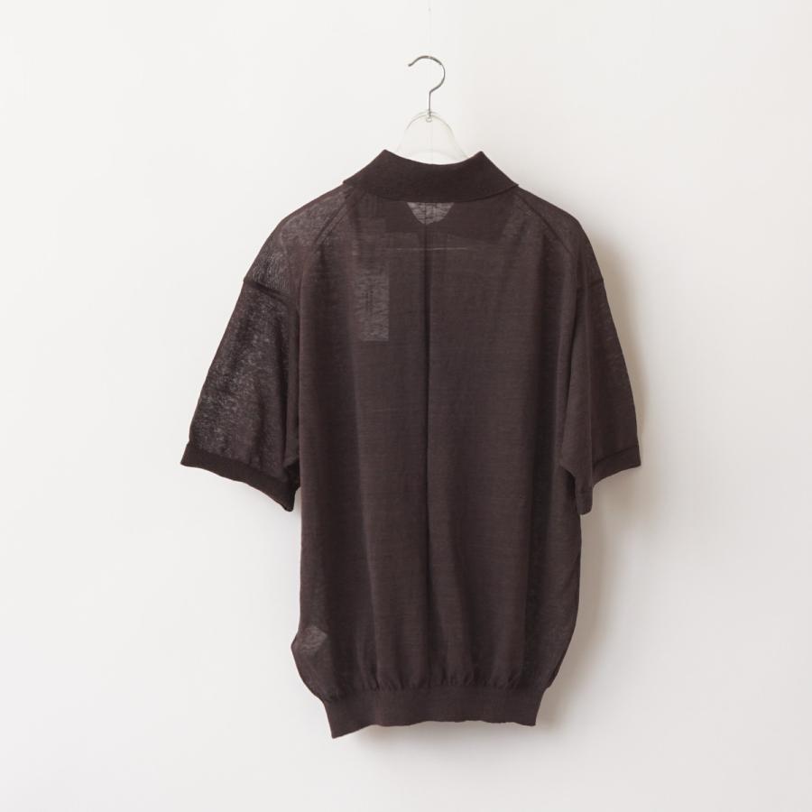 JANE SMITH/ジェーンスミス・16G Linen Nylon Sheer Knit Polo Shirt |  | 01