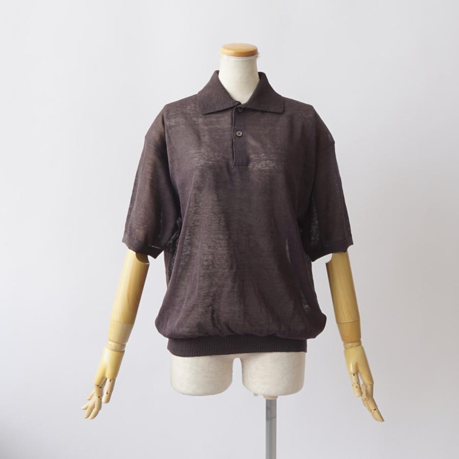 JANE SMITH/ジェーンスミス・16G Linen Nylon Sheer Knit Polo Shirt |  | 02